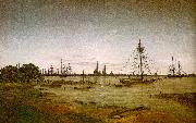 Caspar David Friedrich Port by Moonlight oil painting artist